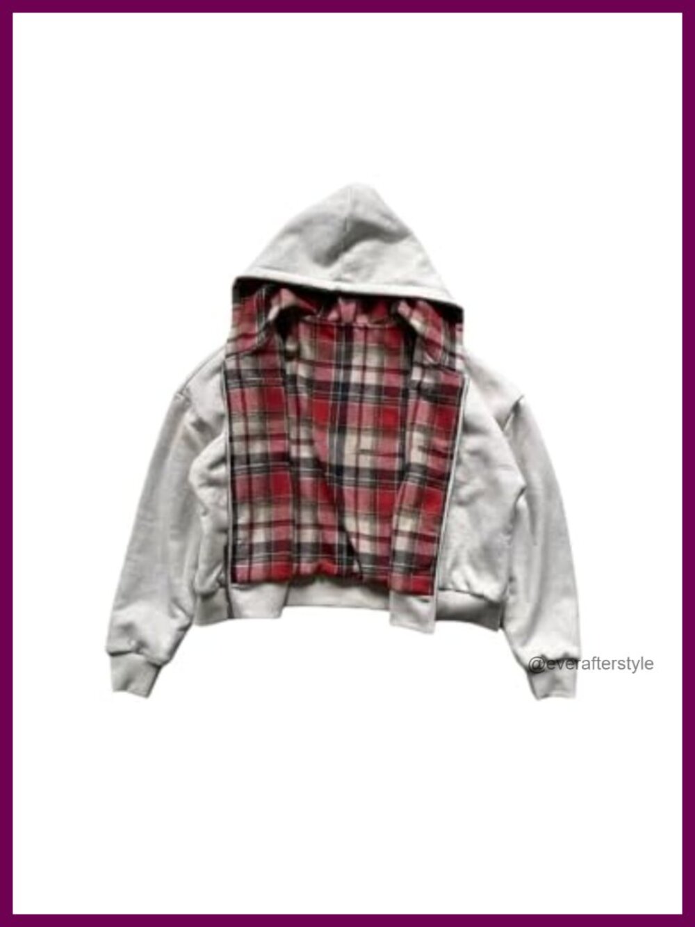 Reversible Plaid Oversized Full-Zip Hoodie Y2K Streetwear